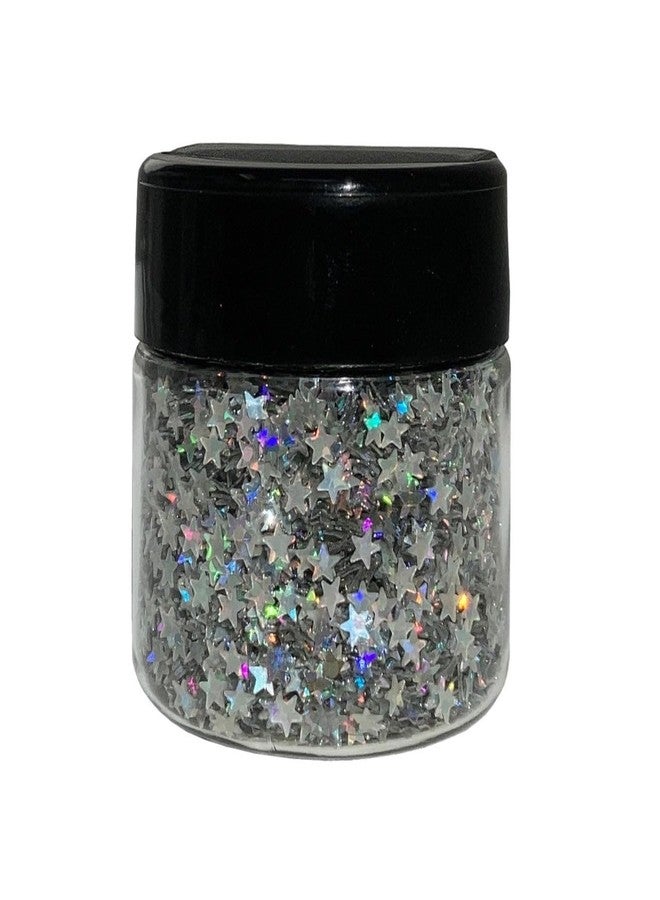 DIY Kit Creations: Biodegradable Holographic Stars Cosmetic Grade Glitter 0.75 oz jar - Vegan & Made in The USA - Image 1